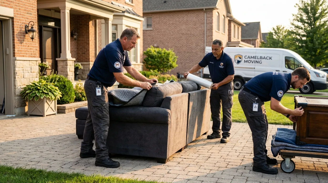 Large estate moving crew wrapping furniture in Russellville, KY